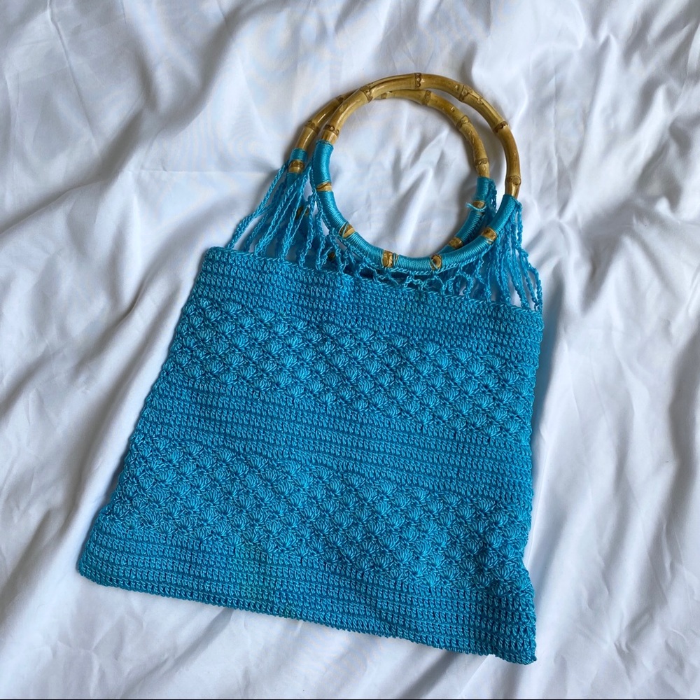 Knitted bamboo purse